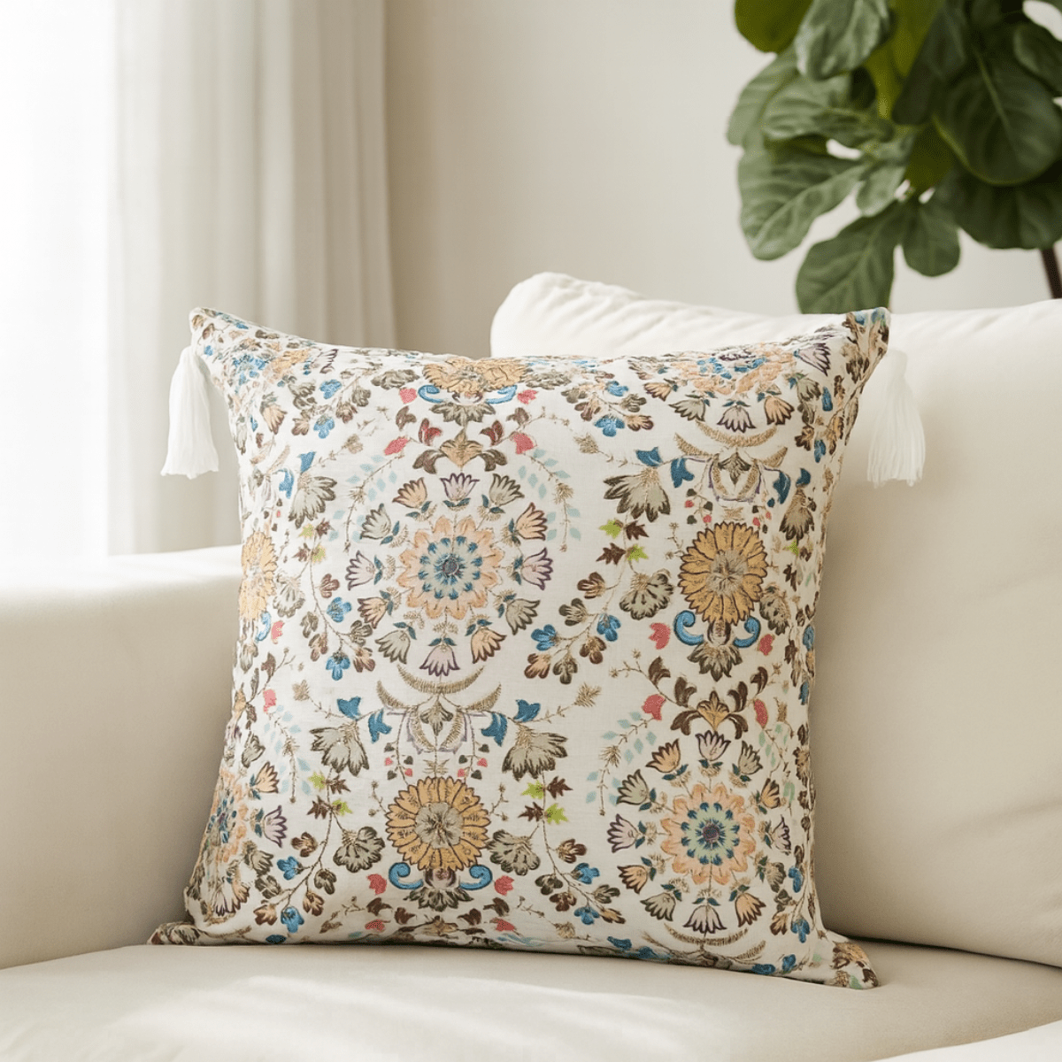 Arzoo Cushion Cover, 16" x 16", Pack of 1 - Coral Slub -
